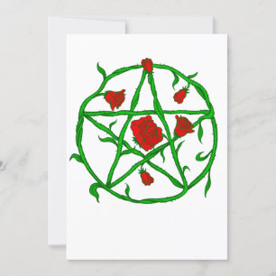 Invitation rose rouge pentagram goth gothique wiccan
