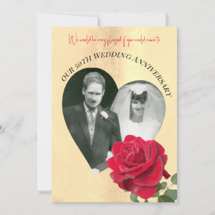 Invitation Rose Rouge personnalisé Anniversaire 