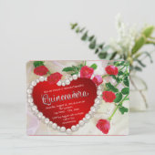 Invitation Rose rouge Quinceañera (Debout devant)