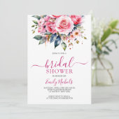 INVITATION ROSE ROUGE ROSE ROSE ROUGE ROSE FLORALE BOUQUET SU (Debout devant)