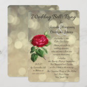 Invitation Rose rouge sur lumières bokeh pour réception de ma (Devant / Derrière)