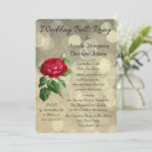 Invitation Rose rouge sur lumières bokeh pour réception de ma (Debout devant)