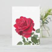 Invitation Rose rouge - symbole d’amour (Debout devant)
