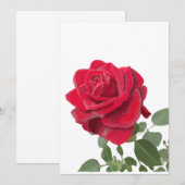 Invitation Rose rouge - symbole d’amour (Devant / Derrière)