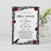 Invitation Rose rouge & Thorn Rustic Fairytale Fête des marié (Debout devant)