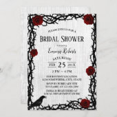 Invitation Rose rouge & Thorn Rustic Fairytale Fête des marié (Devant / Derrière)