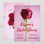 Invitation Rose rouge Valentine Fête des mariées romantique (Devant / Derrière)
