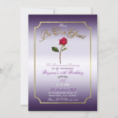 Invitation Rose rouge violet et or Beauté Anniversaire (Devant)