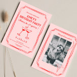 Invitation Rose Rouge Whimsical Funky Cheers 30e anniversaire<br><div class="desc">Hand Drawn Funky Cheers Bières 30 e anniversaire</div>