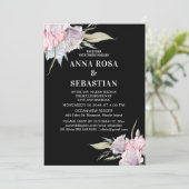 Invitation *~* Rose rousse - Rose floral AR15 Mariage RSVP (Debout devant)