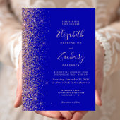 Invitation Rose Royal Bleu moderne Parties scintillant Or Mar