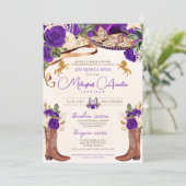 Invitation Rose Royal violet Mariachi Elegant Western Charro (Debout devant)