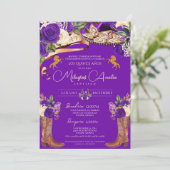 Invitation Rose royal violet Mariachi Fancy Western Charra (Debout devant)