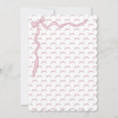 Invitation  rose Ruban Élégant Baby shower (Dos)