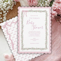  rose Ruban Élégant Baby shower