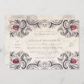 Invitation Rose rustique (Devant / Derrière)