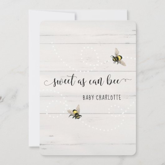 Invitation Rose Rustique BOHO Fleurs maman à la douche d'abei (Dos)