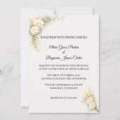 Invitation Rose Rustique de Luxe avec Herbe de Pampas (Devant)