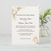 Invitation Rose Rustique de Luxe avec Herbe de Pampas (Debout devant)