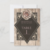 Invitation Rose rustique Élégant Diamant Léger Numéro de tabl (Devant)