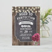 Invitation Rose rustique Floral Jar Barn Wood 60e anniversair (Debout devant)