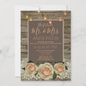 Invitation Rose rustique Lace Mason Jar String Fiançailles (Devant)
