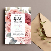 Invitation Rose Rustique Rose Fête des mariées Feuille