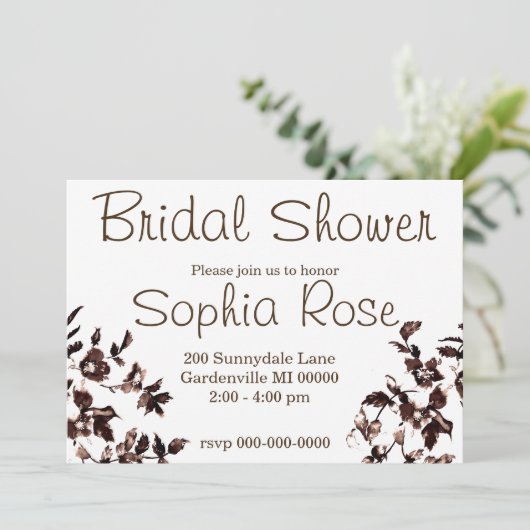 Invitation Rose rustique vintage (Debout devant)