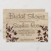 Invitation Rose rustique vintage (Devant / Derrière)