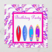 INVITATION ROSE SANS L'INVITATION DU PARTI ANNIVERSAIRE (Devant / Derrière)