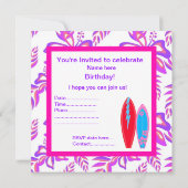 INVITATION ROSE SANS L'INVITATION DU PARTI ANNIVERSAIRE (Dos)