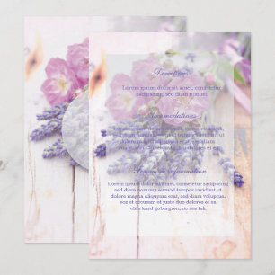 Invitation Rose sauvage et Mariage de fleurs d'été Lavender