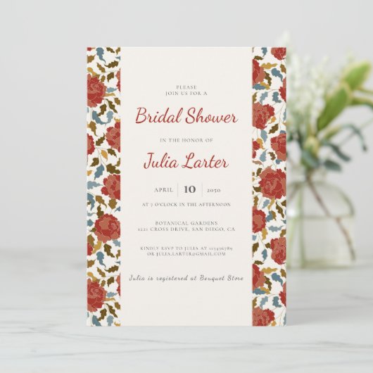 Invitation Rose sauvage Floral Petal Garden Affair Fête des m (Debout devant)