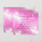 Invitation Rose scintillement Rose Baby Shower (Devant / Derrière)