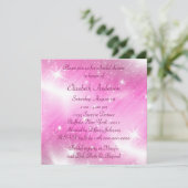 Invitation Rose scintillement Rose Baby Shower (Debout devant)