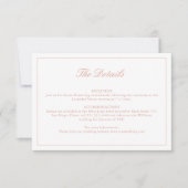 Invitation Rose Script Fleur sauvage Monogram Crest Détails (Devant)
