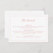 Invitation Rose Script Fleur sauvage Monogram Crest Détails (Devant / Derrière)