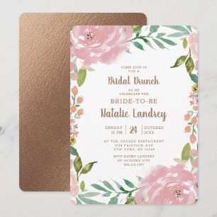 Invitation Rose séduisante Vintage Rose Mariage Brunch Shower
