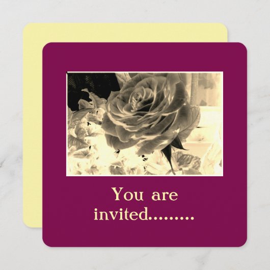 Invitation Rose Sepia (Devant / Derrière)