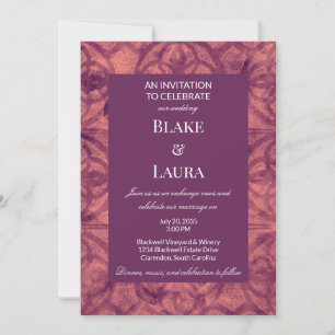 Invitation Rose Sépia Fleur Automne Personnalisé