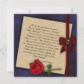 Invitation Rose shakespearien Mariage gothique (Devant)