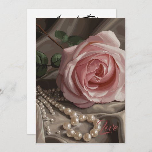 Invitation Rose Silken (Devant / Derrière)