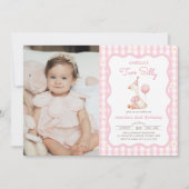 Invitation Rose Silly Goose Daisy En vichy 2e anniversaire Ph (Devant)