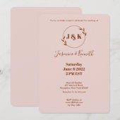 Invitation Rose Simple (Devant / Derrière)