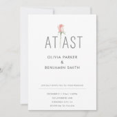 Invitation Rose simple à Dernier photo mariage élégant (Devant)