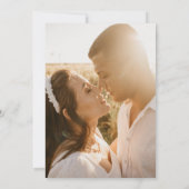 Invitation Rose simple à Dernier photo mariage élégant (Dos)