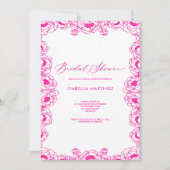 Invitation rose simple classique élégant douche de mariée (Devant)