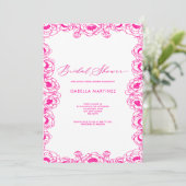 Invitation rose simple classique élégant douche de mariée (Debout devant)