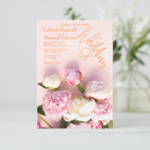 Invitation Rose simple Pony rose Mariage floral