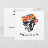 Invitation Rose Skull - Jusqu'à ce que la mort nous sépare (Devant / Derrière)